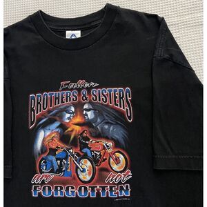 Easy Rider Motorcycle Biker Fallen‎ Brothers & Sisters Black T Shirt Y2K Size XL